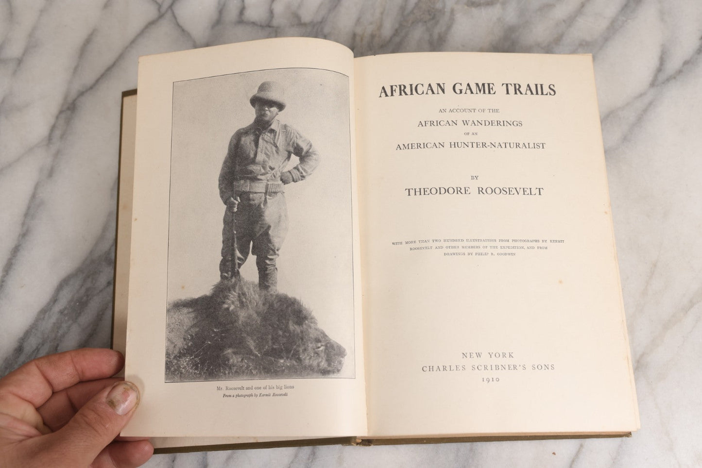 Lot 024 - "African Game Trails" Antique Safari And Natural History Book By Theodore Roosevelt, Illustrated With Photographs By Kermit Roosevelt And Drawings By Philip R. Goodwin, Published By Charles Scribner's Sons, New York, 1910