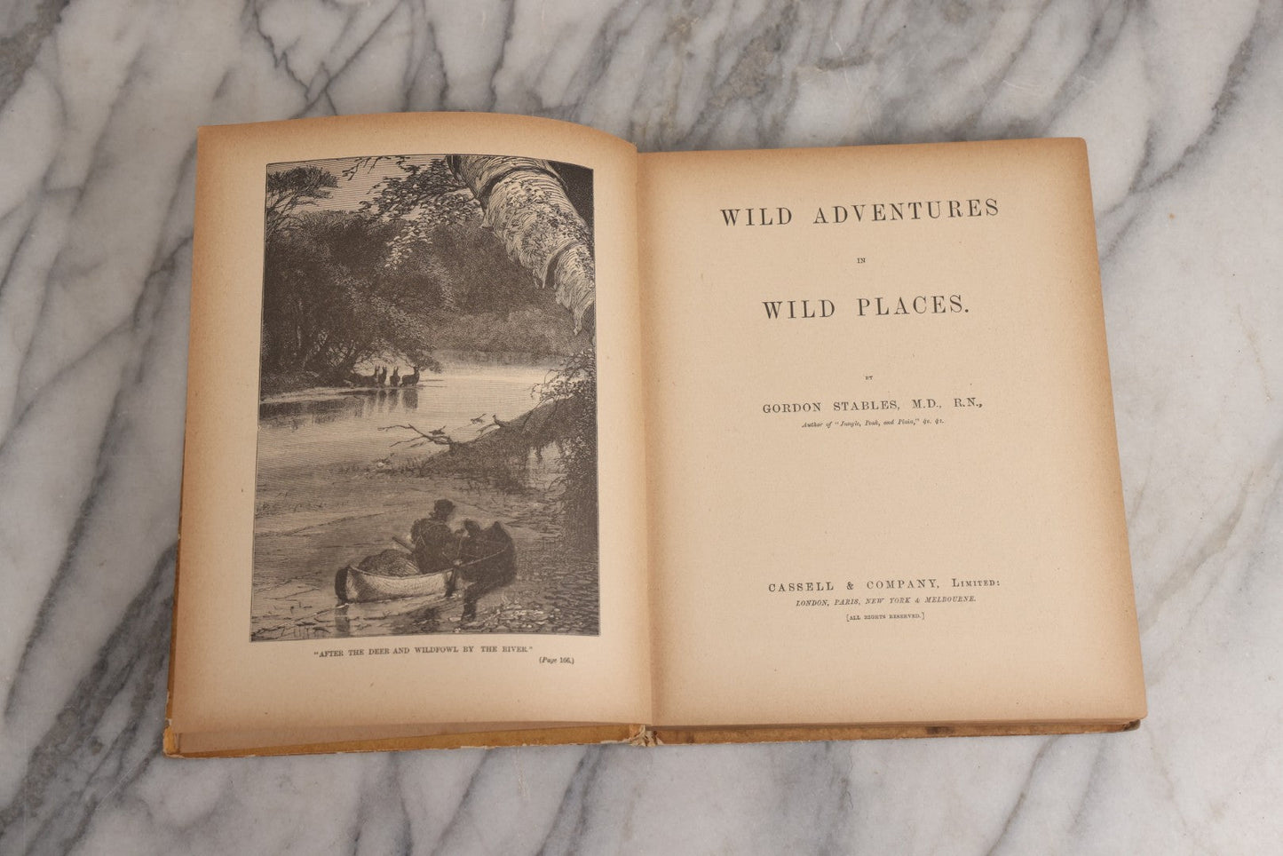 Lot 027 - "Wild Adventures In Wild Places" Antique Sporting And Adventure Book By Gordon Stables, M.D., R.N., Published By Cassell And Company, Limited, London, Paris, New York And Melbourne, Circa 1888