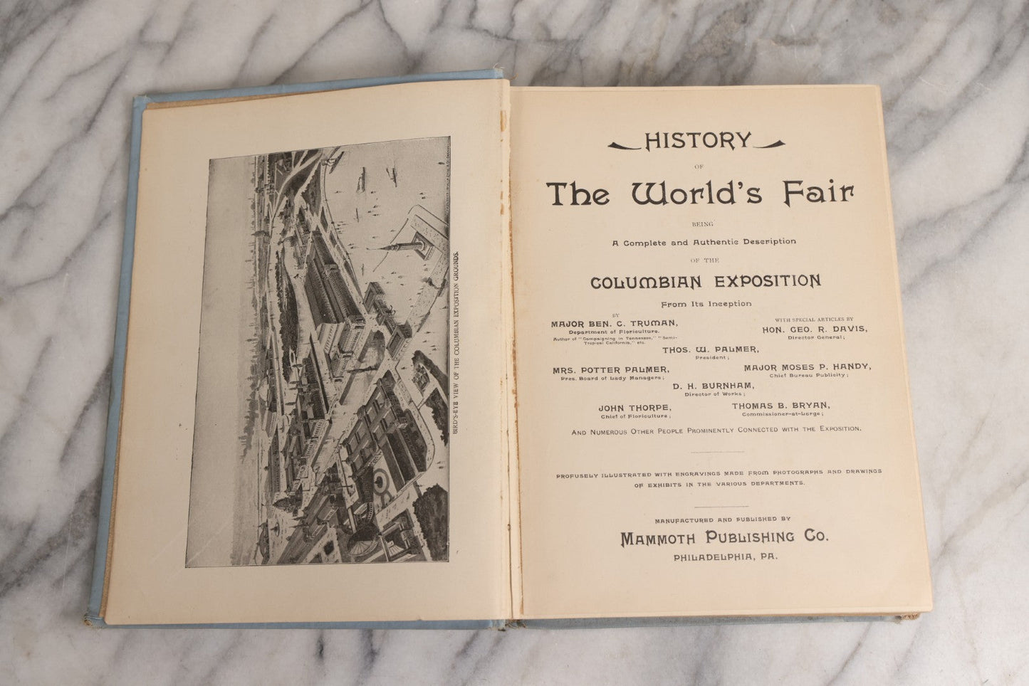 Lot 028 - "History Of The World's Fair: Being A Complete And Authentic Description Of The Columbian Exposition From Its Inception" Antique 1893 World's Fair Book By Major Ben C. Truman, Published By Mammoth Publishing Co., Philadelphia, Pennsylvania