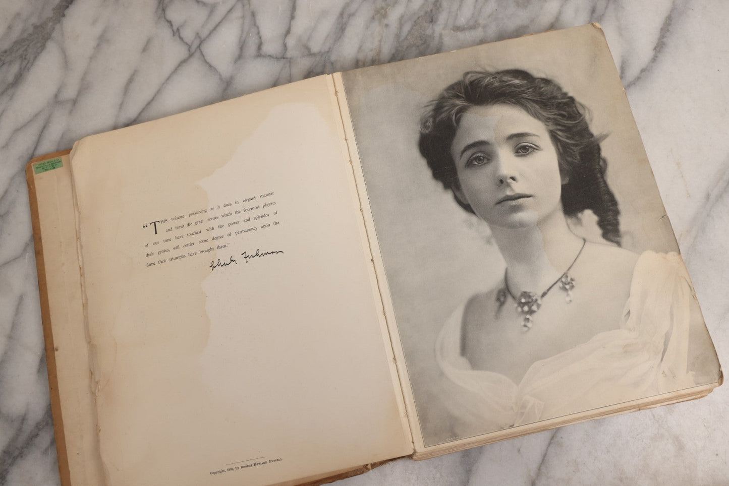 Lot 031 - "The Illustrated American Stage" Antique American Theater Book, Published By R. H. Russell, New York, 1901, Note Poor Condition