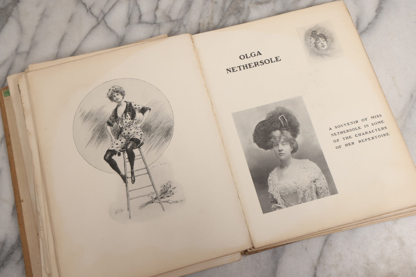 Lot 031 - "The Illustrated American Stage" Antique American Theater Book, Published By R. H. Russell, New York, 1901, Note Poor Condition