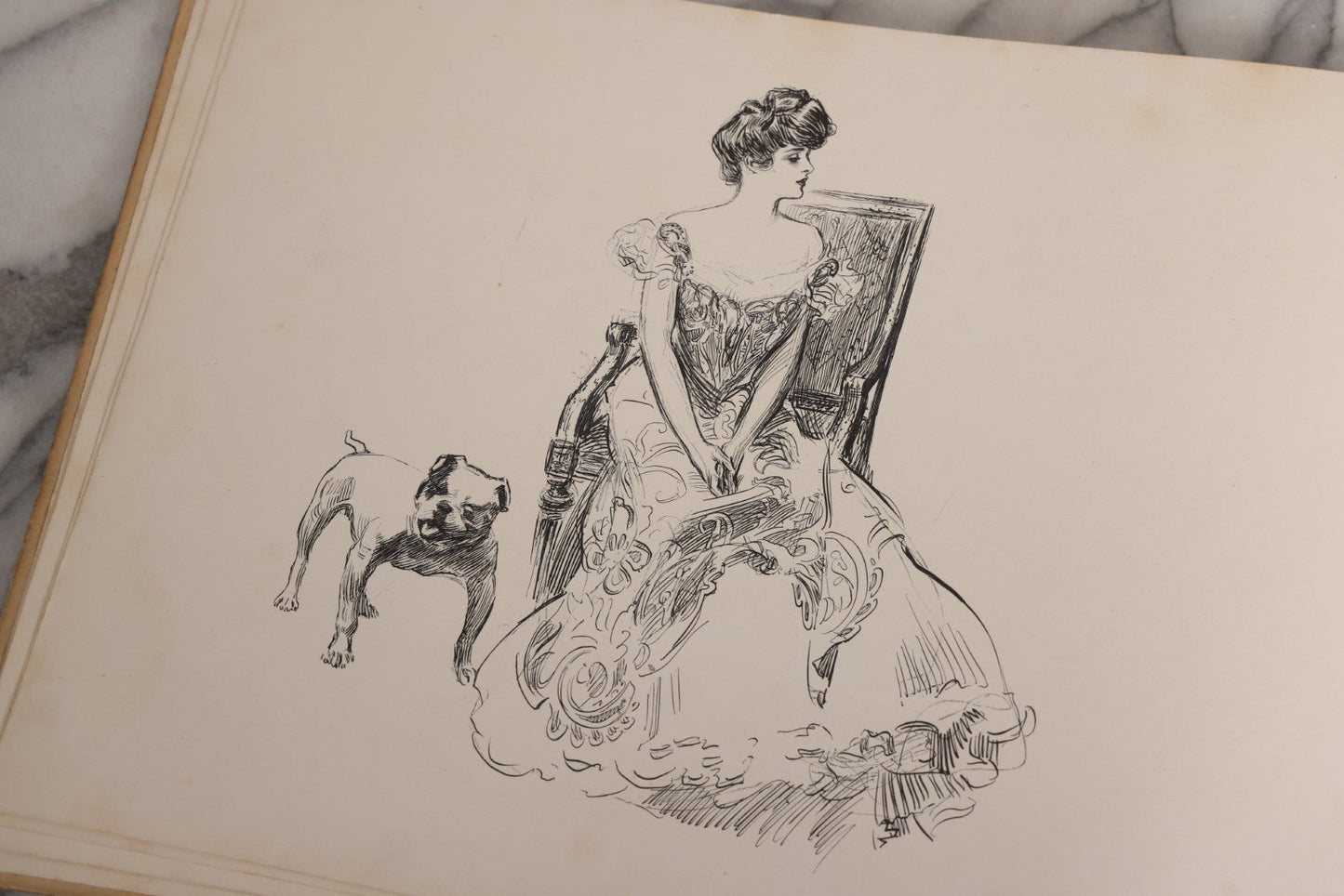 Lot 032 - “The Social Ladder” Antique Illustrated Book By Charles Dana Gibson, Published By R.H. Russell, New York, And John Lane, London, 1902, With Partial Original Presentation Sleeve