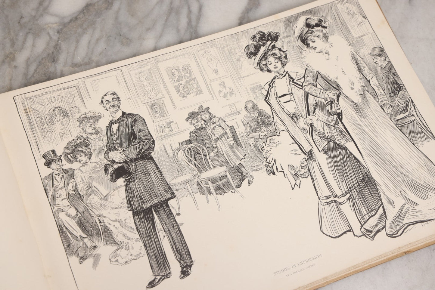 Lot 032 - “The Social Ladder” Antique Illustrated Book By Charles Dana Gibson, Published By R.H. Russell, New York, And John Lane, London, 1902, With Partial Original Presentation Sleeve