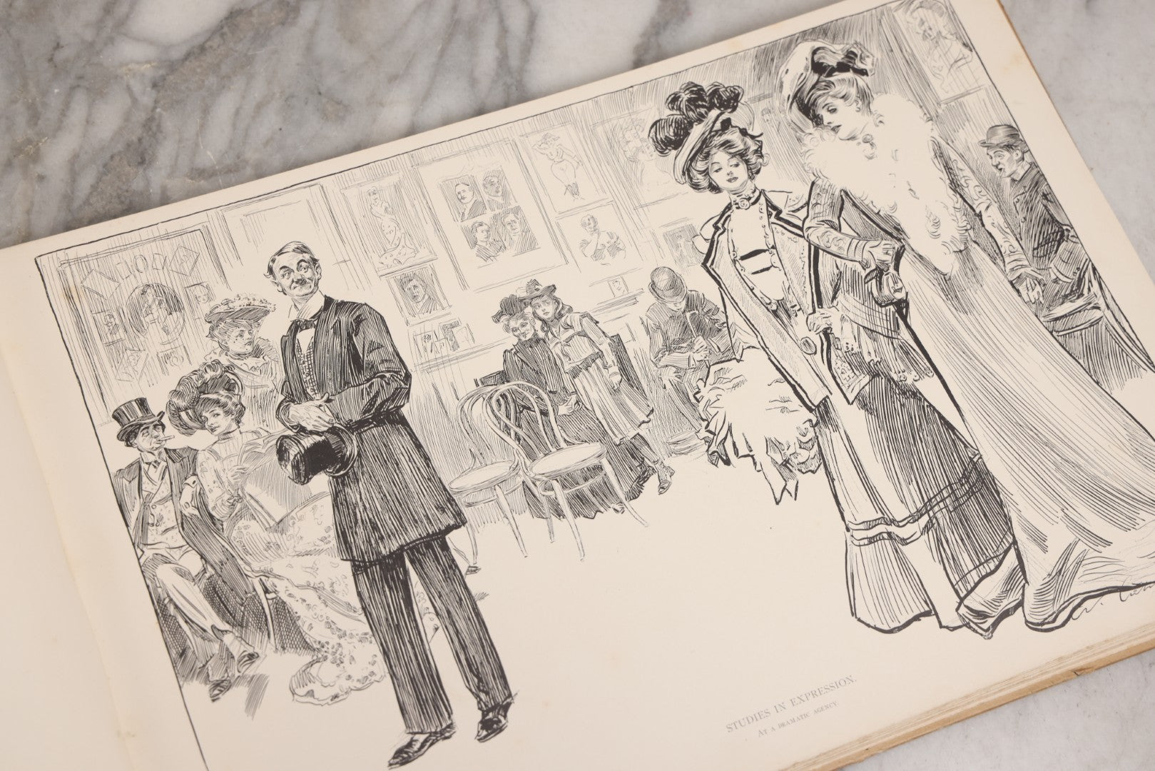 Lot 032 - “The Social Ladder” Antique Illustrated Book By Charles Dana Gibson, Published By R.H. Russell, New York, And John Lane, London, 1902, With Partial Original Presentation Sleeve