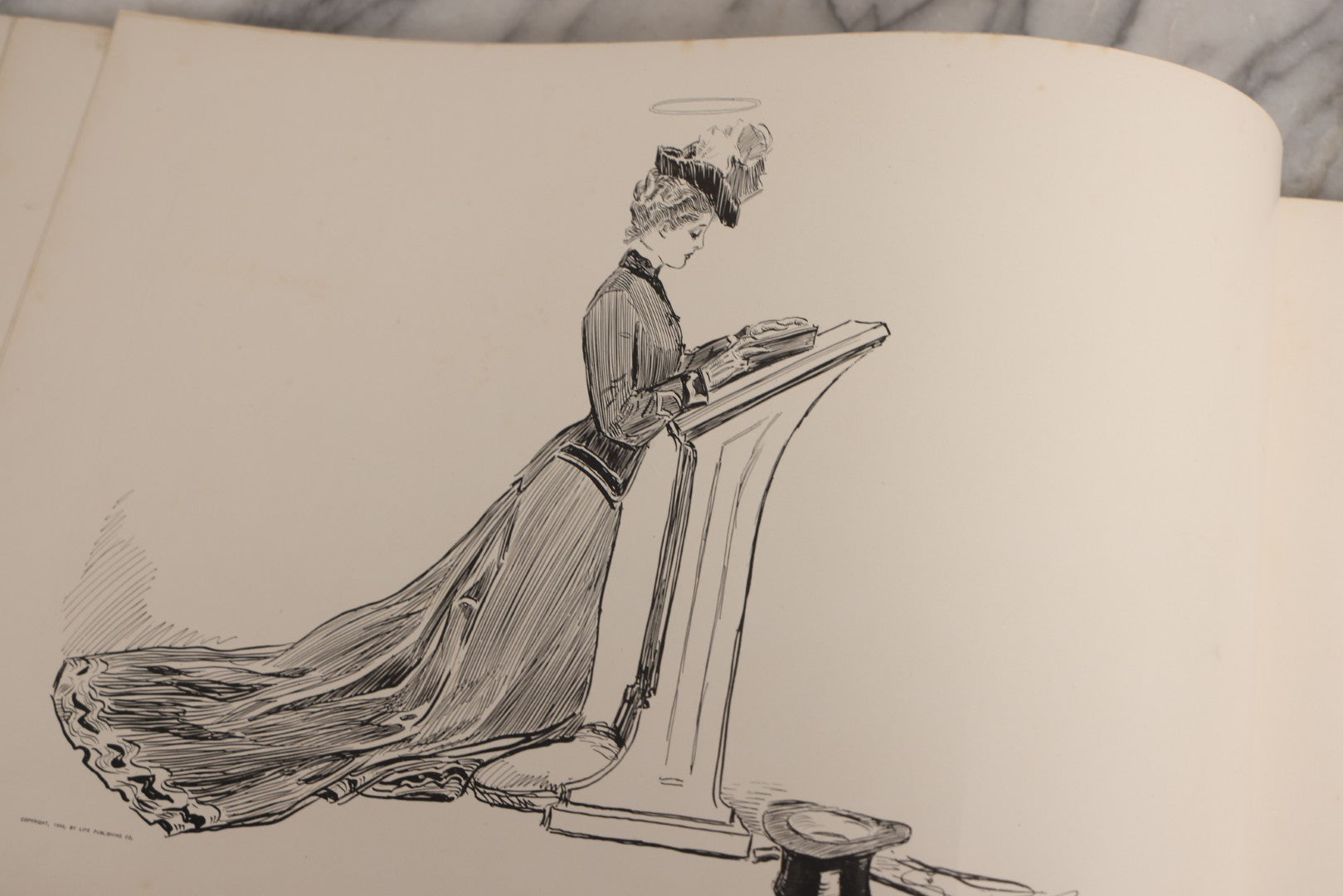 Lot 032 - “The Social Ladder” Antique Illustrated Book By Charles Dana Gibson, Published By R.H. Russell, New York, And John Lane, London, 1902, With Partial Original Presentation Sleeve