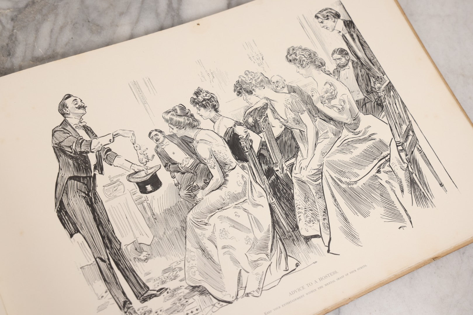 Lot 032 - “The Social Ladder” Antique Illustrated Book By Charles Dana Gibson, Published By R.H. Russell, New York, And John Lane, London, 1902, With Partial Original Presentation Sleeve