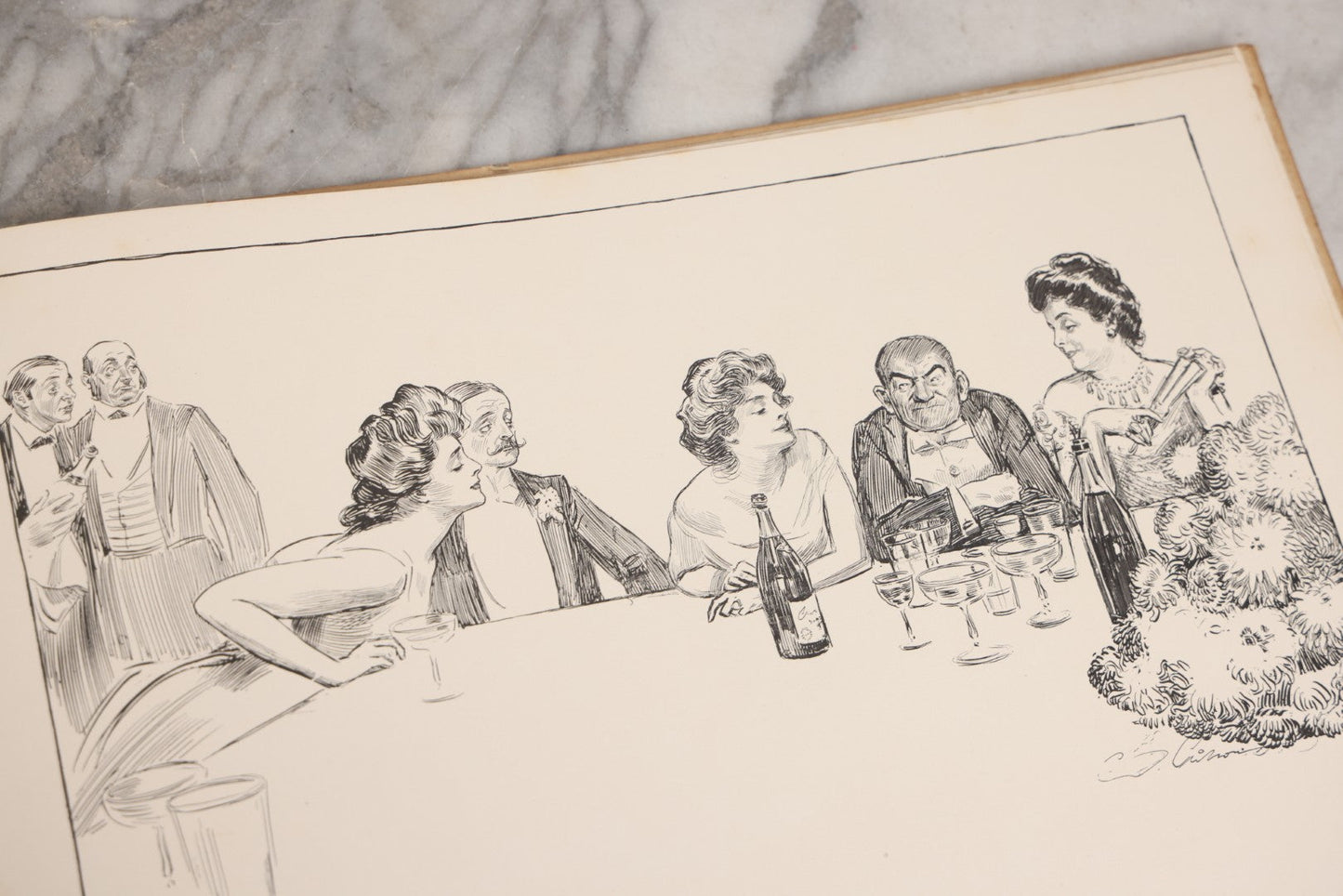 Lot 032 - “The Social Ladder” Antique Illustrated Book By Charles Dana Gibson, Published By R.H. Russell, New York, And John Lane, London, 1902, With Partial Original Presentation Sleeve