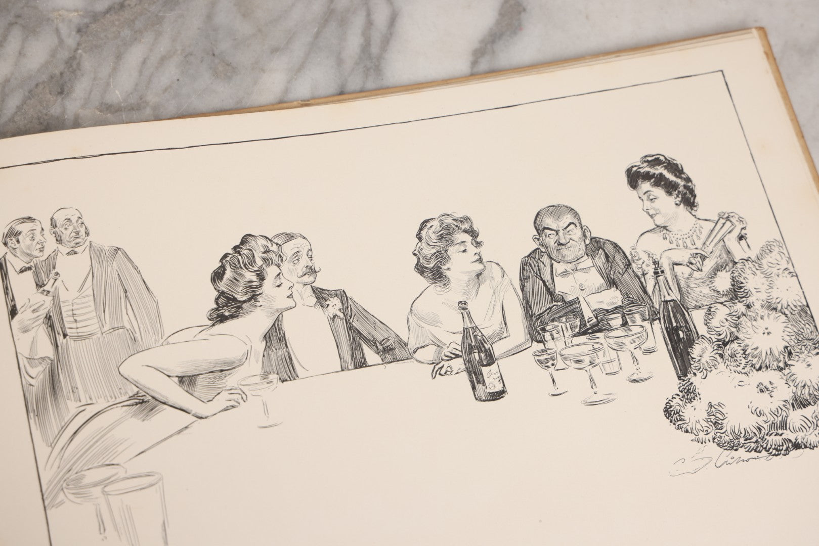 Lot 032 - “The Social Ladder” Antique Illustrated Book By Charles Dana Gibson, Published By R.H. Russell, New York, And John Lane, London, 1902, With Partial Original Presentation Sleeve