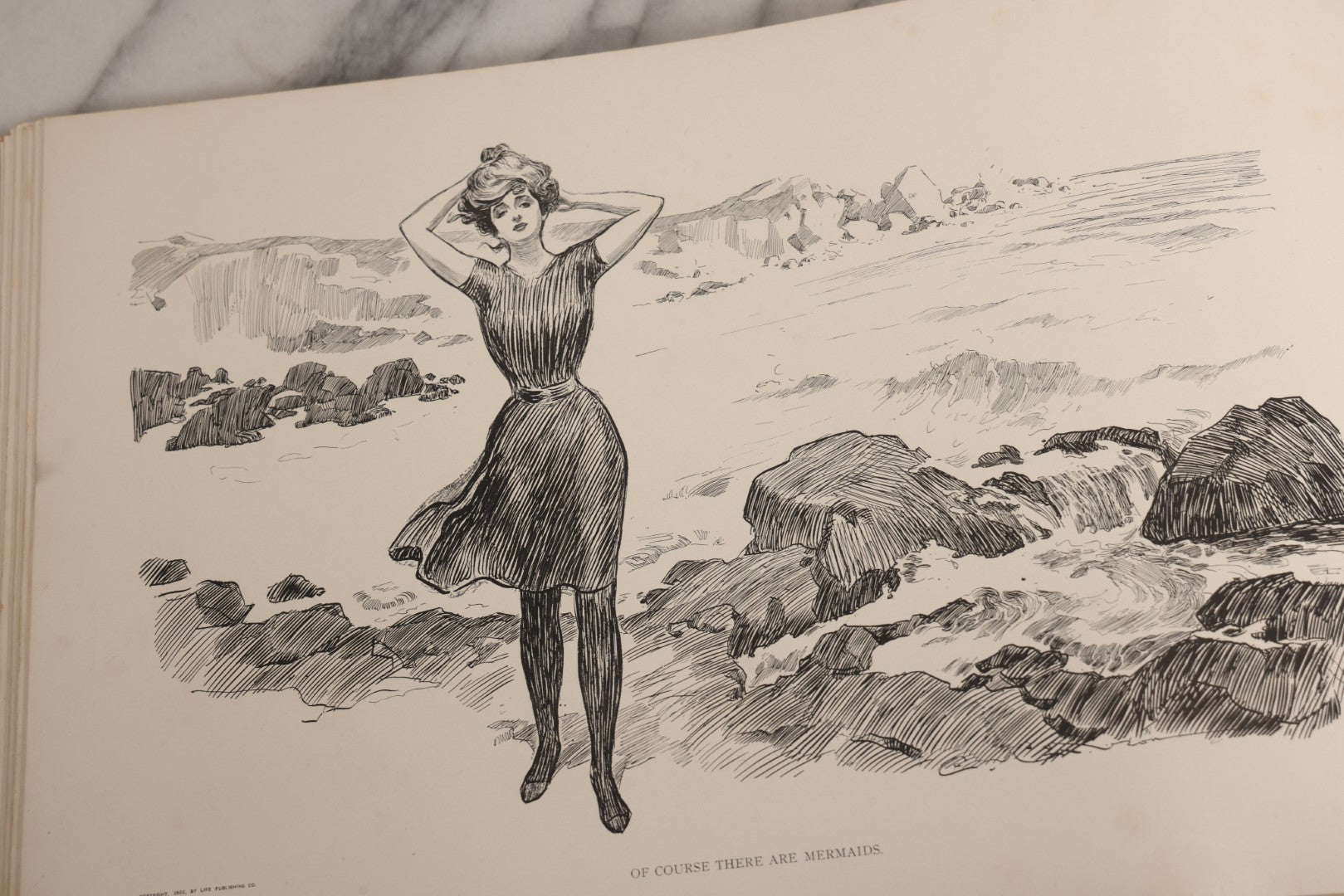 Lot 032 - “The Social Ladder” Antique Illustrated Book By Charles Dana Gibson, Published By R.H. Russell, New York, And John Lane, London, 1902, With Partial Original Presentation Sleeve