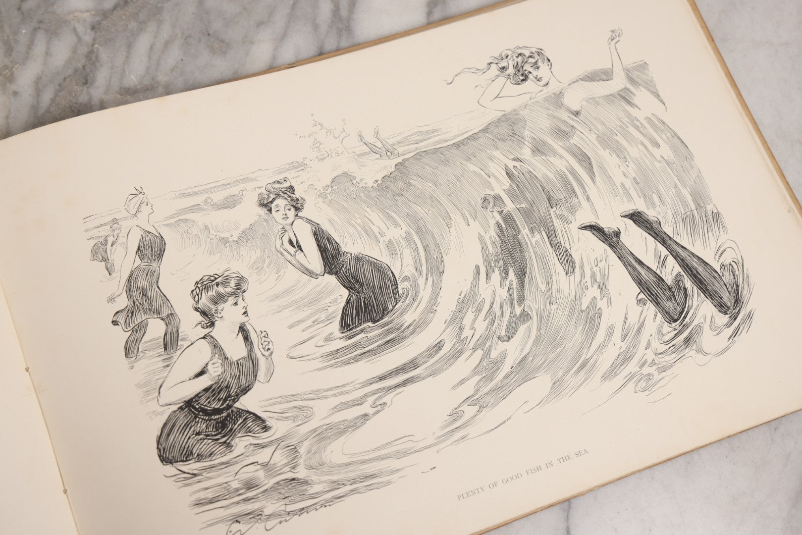 Lot 032 - “The Social Ladder” Antique Illustrated Book By Charles Dana Gibson, Published By R.H. Russell, New York, And John Lane, London, 1902, With Partial Original Presentation Sleeve