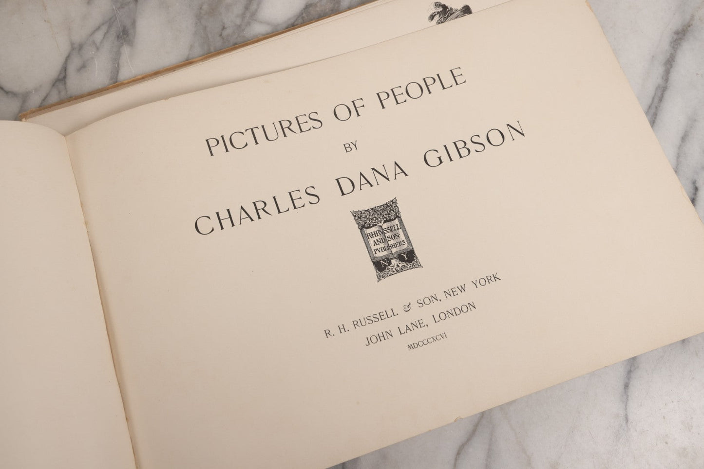 Lot 033 - “Pictures Of People” Antique Illustrated Book By Charles Dana Gibson, Published By R.H. Russell & Son, New York, And John Lane, London, 1906, Note Poor Condition, Craft Grade