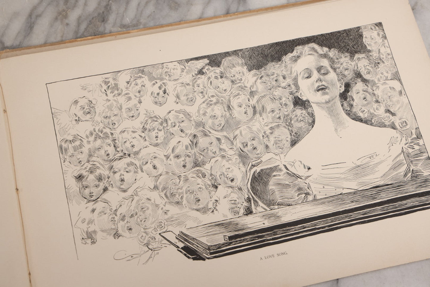 Lot 033 - “Pictures Of People” Antique Illustrated Book By Charles Dana Gibson, Published By R.H. Russell & Son, New York, And John Lane, London, 1906, Note Poor Condition, Craft Grade