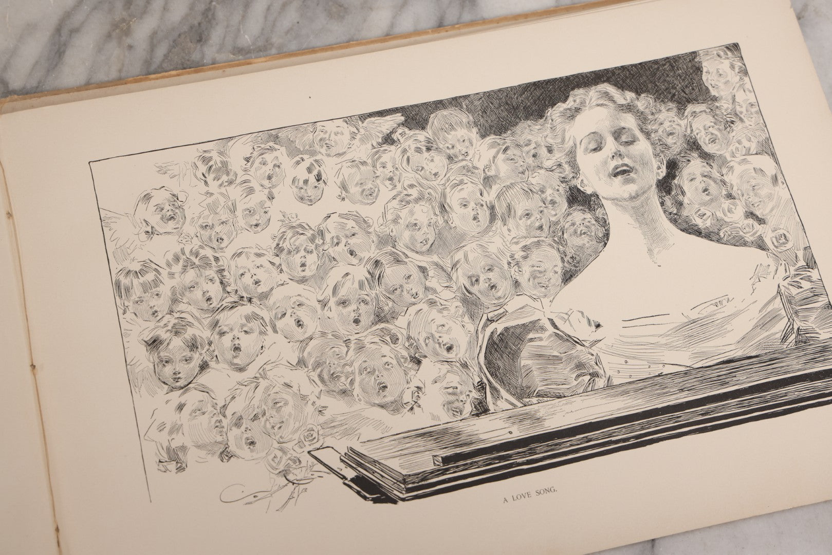 Lot 033 - “Pictures Of People” Antique Illustrated Book By Charles Dana Gibson, Published By R.H. Russell & Son, New York, And John Lane, London, 1906, Note Poor Condition, Craft Grade