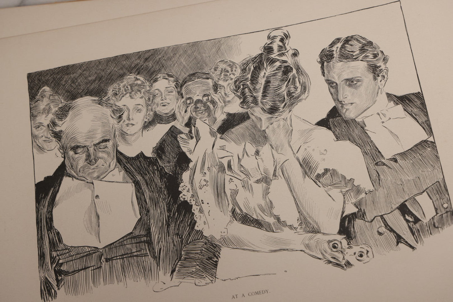 Lot 033 - “Pictures Of People” Antique Illustrated Book By Charles Dana Gibson, Published By R.H. Russell & Son, New York, And John Lane, London, 1906, Note Poor Condition, Craft Grade