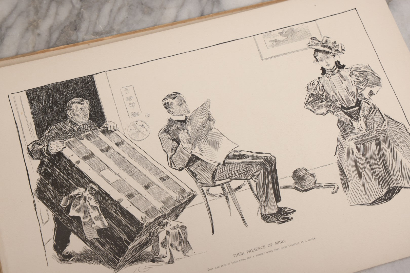 Lot 033 - “Pictures Of People” Antique Illustrated Book By Charles Dana Gibson, Published By R.H. Russell & Son, New York, And John Lane, London, 1906, Note Poor Condition, Craft Grade