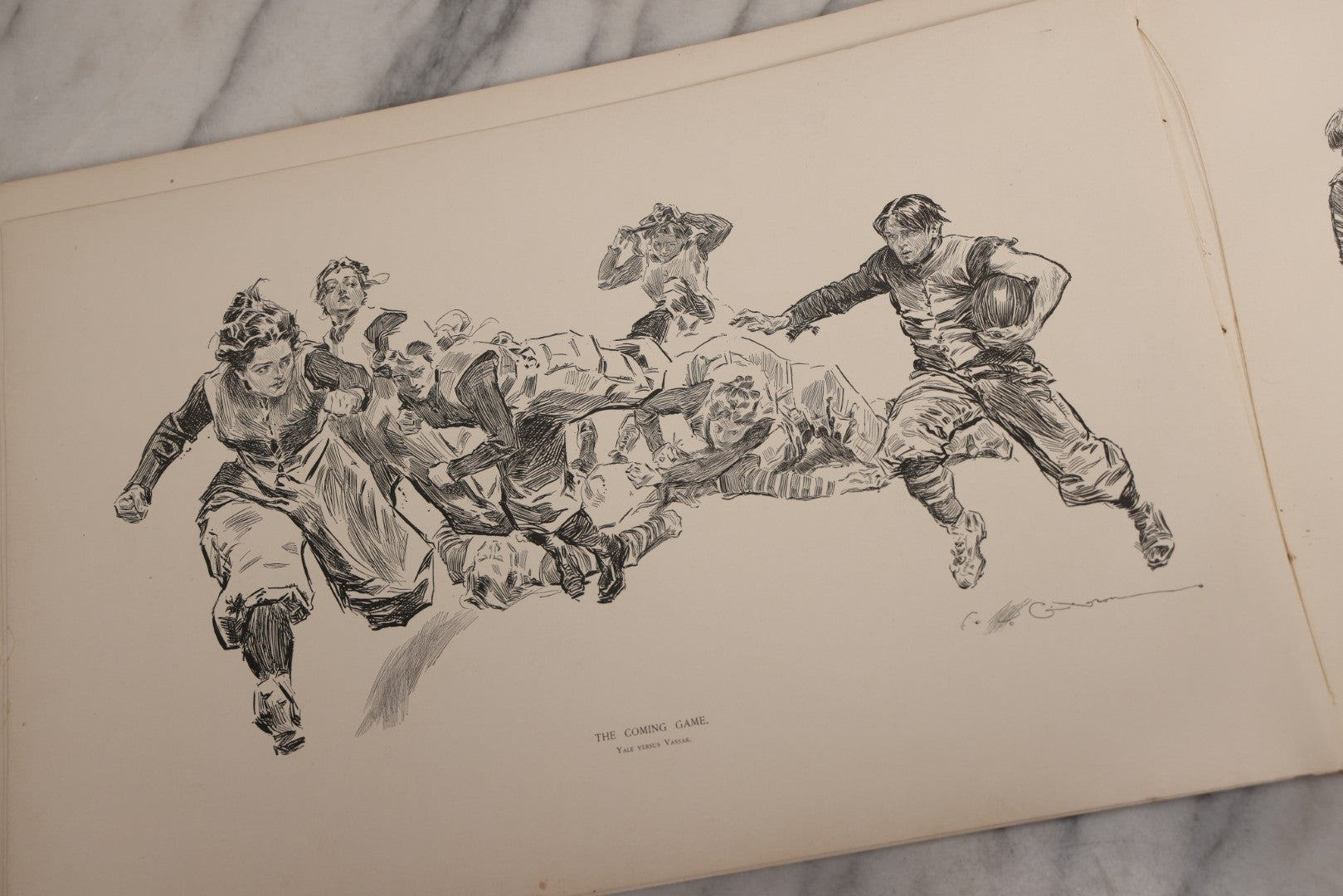 Lot 033 - “Pictures Of People” Antique Illustrated Book By Charles Dana Gibson, Published By R.H. Russell & Son, New York, And John Lane, London, 1906, Note Poor Condition, Craft Grade