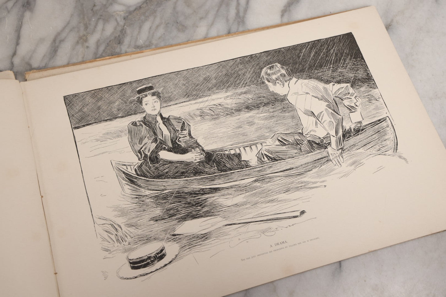 Lot 033 - “Pictures Of People” Antique Illustrated Book By Charles Dana Gibson, Published By R.H. Russell & Son, New York, And John Lane, London, 1906, Note Poor Condition, Craft Grade