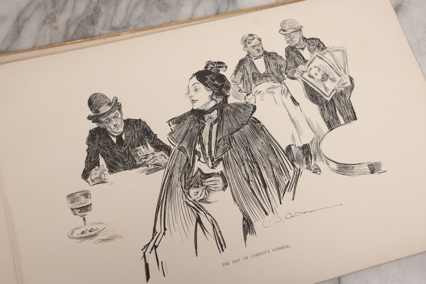 Lot 033 - “Pictures Of People” Antique Illustrated Book By Charles Dana Gibson, Published By R.H. Russell & Son, New York, And John Lane, London, 1906, Note Poor Condition, Craft Grade