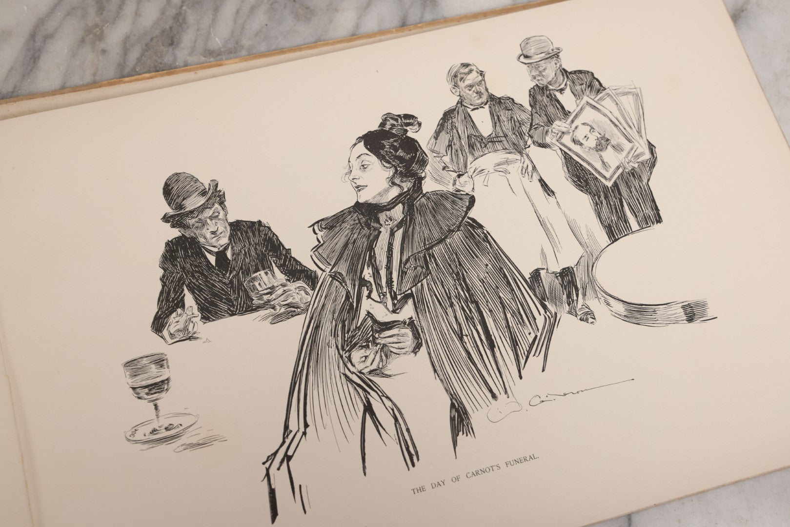 Lot 033 - “Pictures Of People” Antique Illustrated Book By Charles Dana Gibson, Published By R.H. Russell & Son, New York, And John Lane, London, 1906, Note Poor Condition, Craft Grade