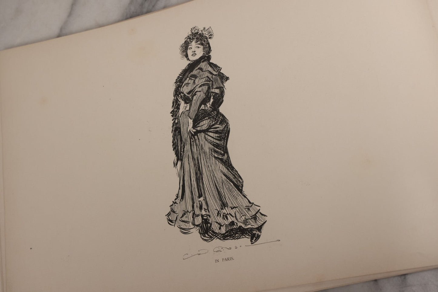 Lot 033 - “Pictures Of People” Antique Illustrated Book By Charles Dana Gibson, Published By R.H. Russell & Son, New York, And John Lane, London, 1906, Note Poor Condition, Craft Grade