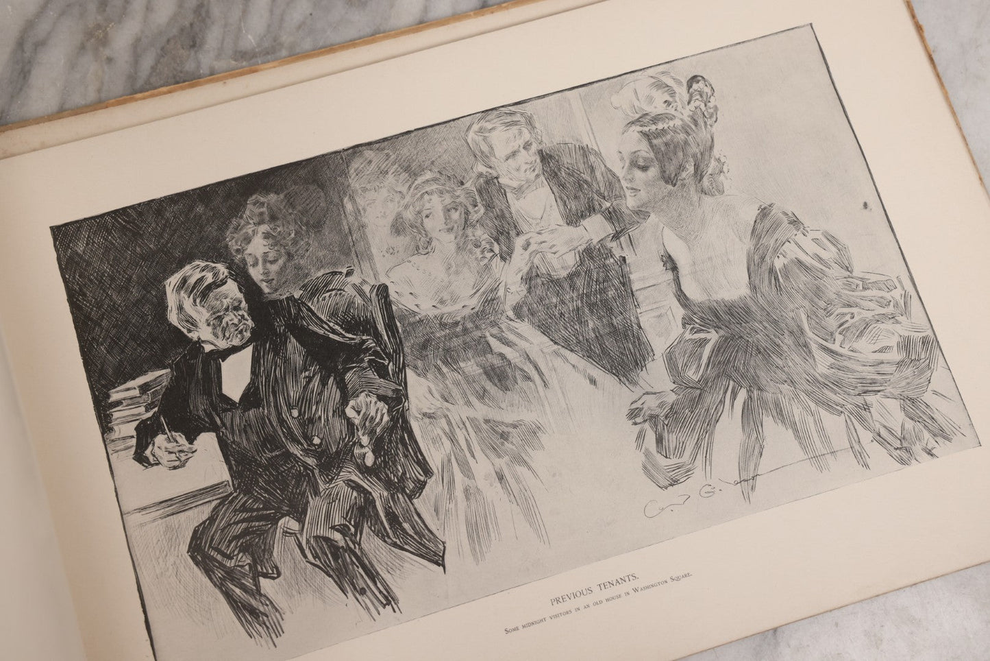 Lot 033 - “Pictures Of People” Antique Illustrated Book By Charles Dana Gibson, Published By R.H. Russell & Son, New York, And John Lane, London, 1906, Note Poor Condition, Craft Grade