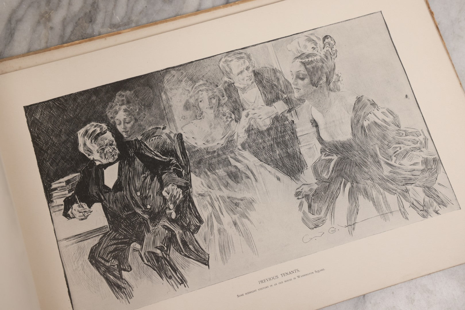 Lot 033 - “Pictures Of People” Antique Illustrated Book By Charles Dana Gibson, Published By R.H. Russell & Son, New York, And John Lane, London, 1906, Note Poor Condition, Craft Grade