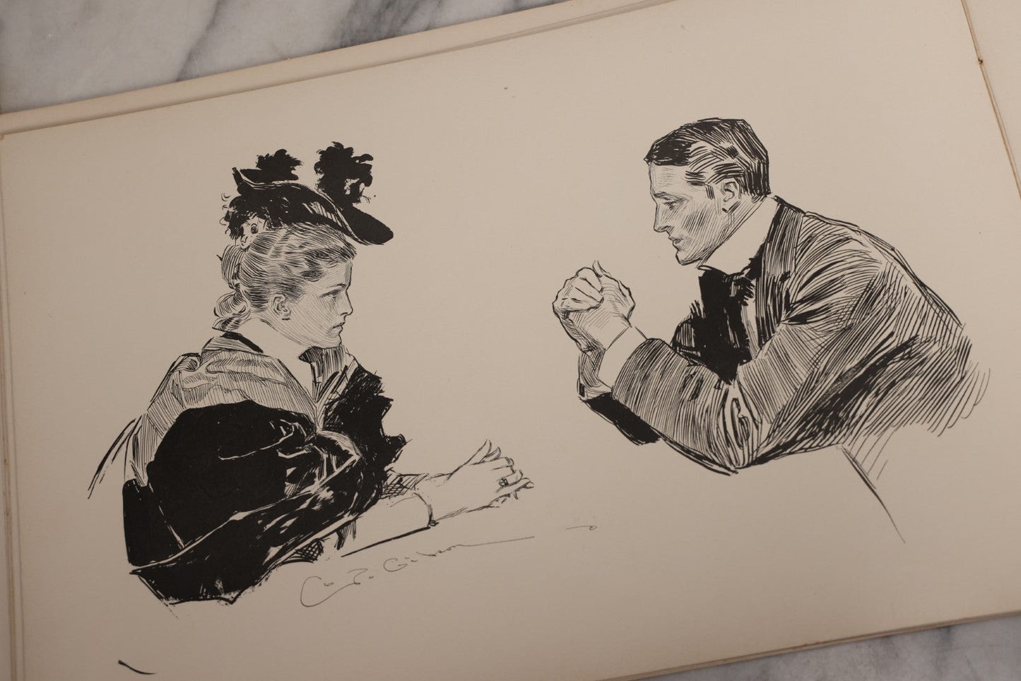Lot 033 - “Pictures Of People” Antique Illustrated Book By Charles Dana Gibson, Published By R.H. Russell & Son, New York, And John Lane, London, 1906, Note Poor Condition, Craft Grade