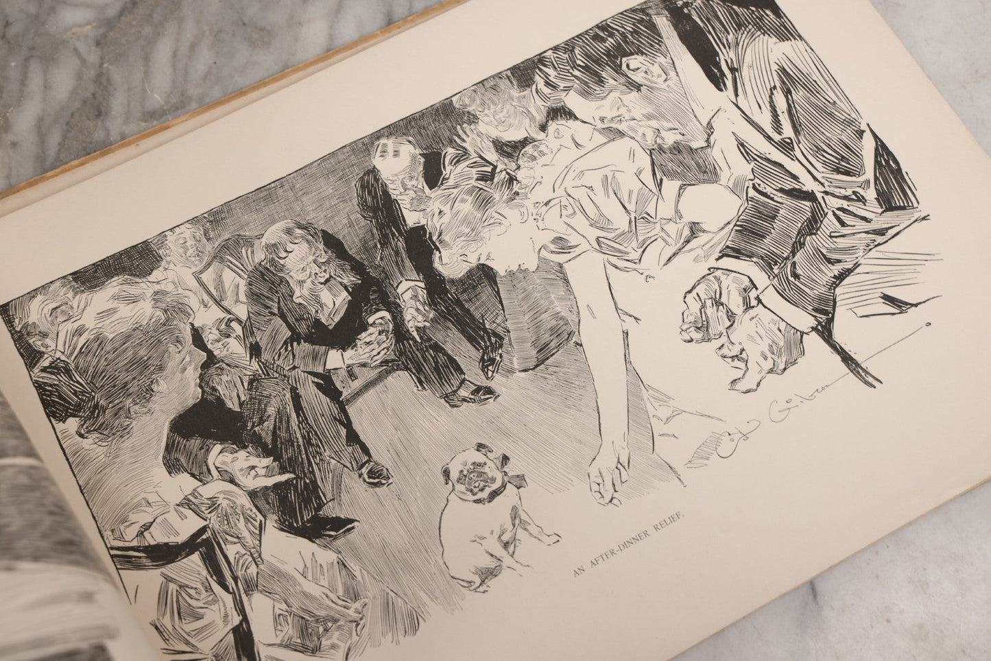 Lot 033 - “Pictures Of People” Antique Illustrated Book By Charles Dana Gibson, Published By R.H. Russell & Son, New York, And John Lane, London, 1906, Note Poor Condition, Craft Grade