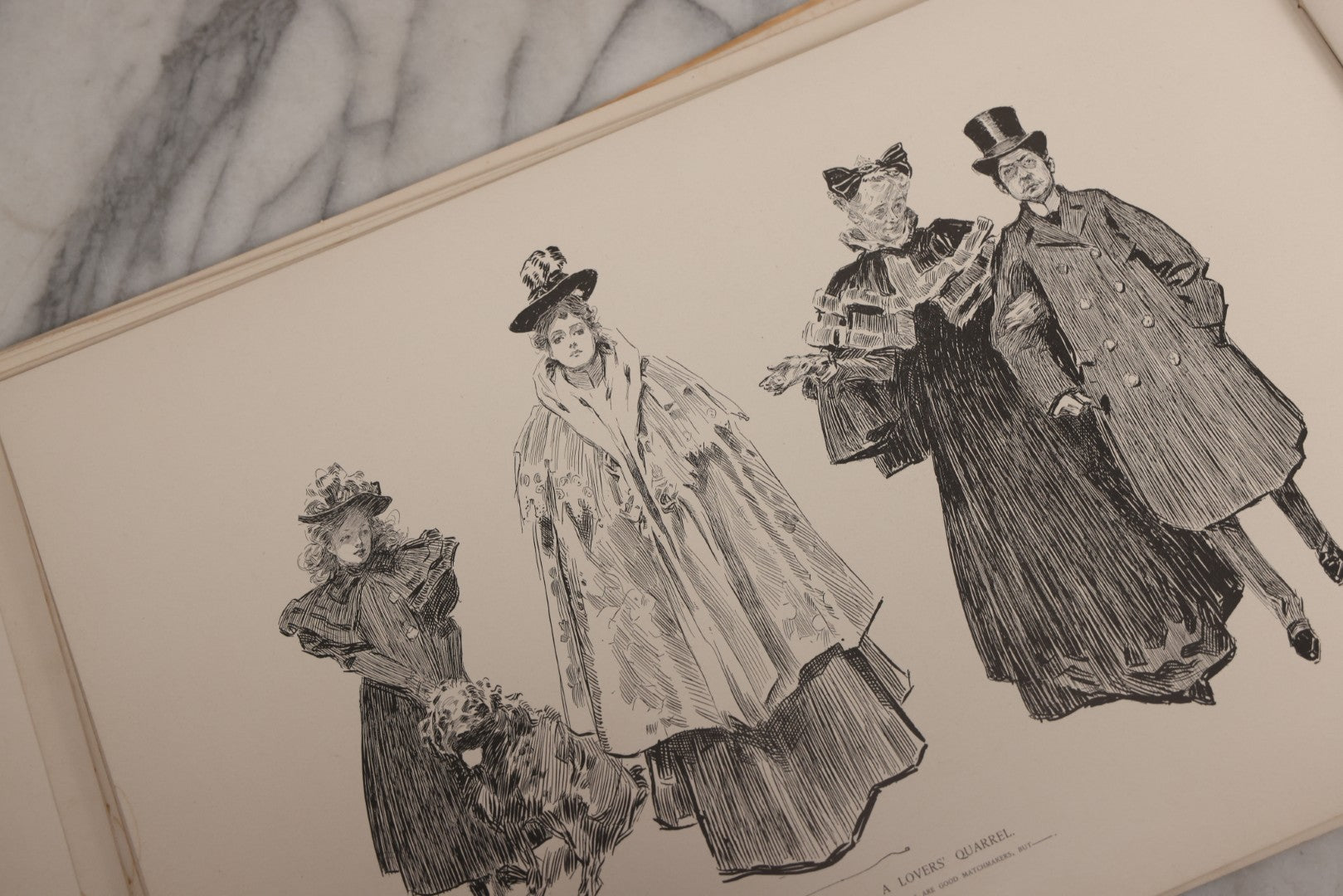 Lot 033 - “Pictures Of People” Antique Illustrated Book By Charles Dana Gibson, Published By R.H. Russell & Son, New York, And John Lane, London, 1906, Note Poor Condition, Craft Grade