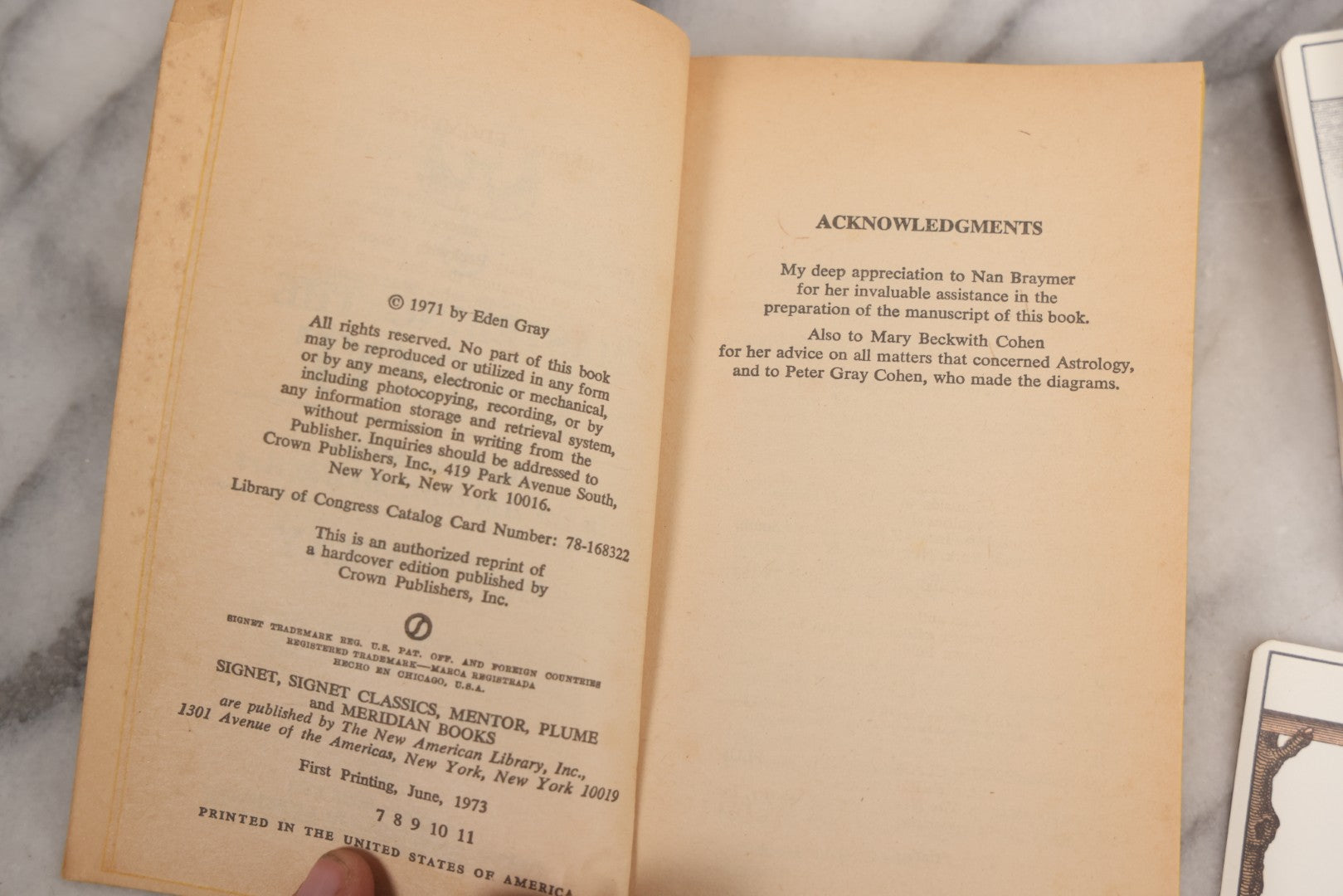 Lot 034 - Pair Of Vintage Tarot Items Including J. Muller & Cie French Marseille-Style Tarot Deck Of 78 Cards With Red Slip Case And "Mastering The Tarot" Paperback Book By Eden Gray, 1973
