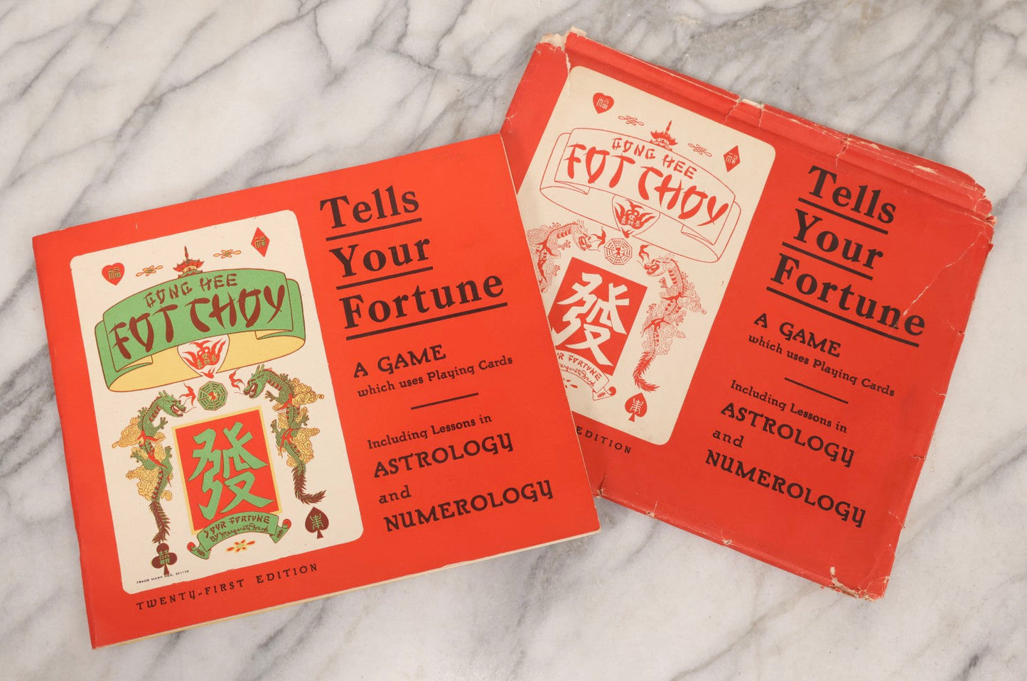 Lot 035 - Vintage "Gong Hee Fot Choy" Fortune-Telling Game Booklet With Folding Houses Chart, By Margarete Ward, Including Lessons In Astrology And Numerology, Twenty-First Edition, Copyright 1938
