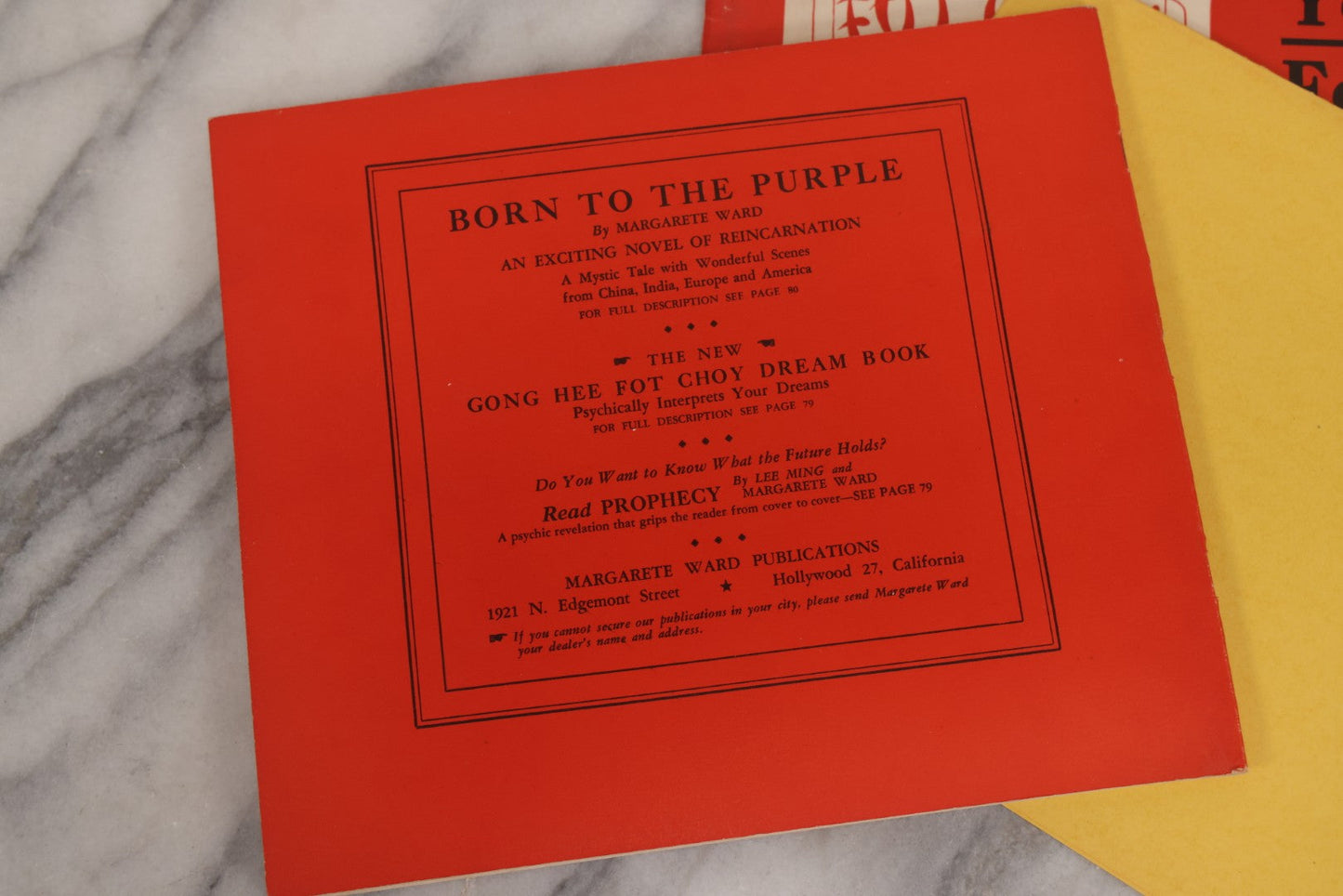 Lot 035 - Vintage "Gong Hee Fot Choy" Fortune-Telling Game Booklet With Folding Houses Chart, By Margarete Ward, Including Lessons In Astrology And Numerology, Twenty-First Edition, Copyright 1938
