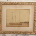 Lot 036 - Antique Framed Photograph Of Schooner Lavinia M. Snow With Crew On Board, Built 1893 Rockland Maine By J. L. Snow & Co., Capt. James F. Hinckley, 14-3/4" x 12-3/4"
