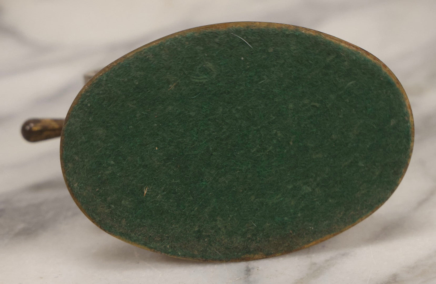 Lot 039 - Vintage Nautical Advertising Barometer For Trade Sign Hangers With Brass Ship's Wheel And “We Hang To Live” Slogan, Hartford, Connecticut, 4-3/4" H