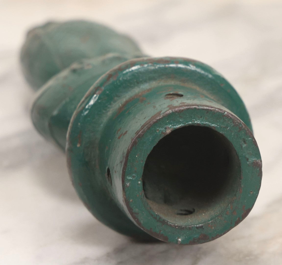 Lot 044 - Antique Cast Iron Eagle Fence Post Finial With Green Paint, J. I. Case Threshing Machine Co. Advertising, Early 20th Century, 9-7/8" H