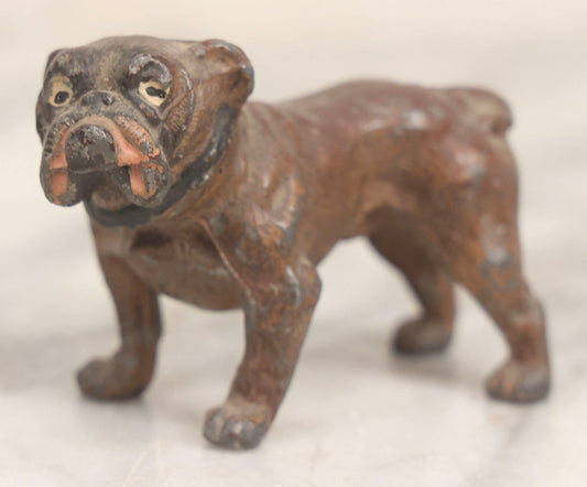 Lot 047 - Antique Cold Painted Metal Bulldog Figurine, Marked Germany, With Original Paint, 2" H