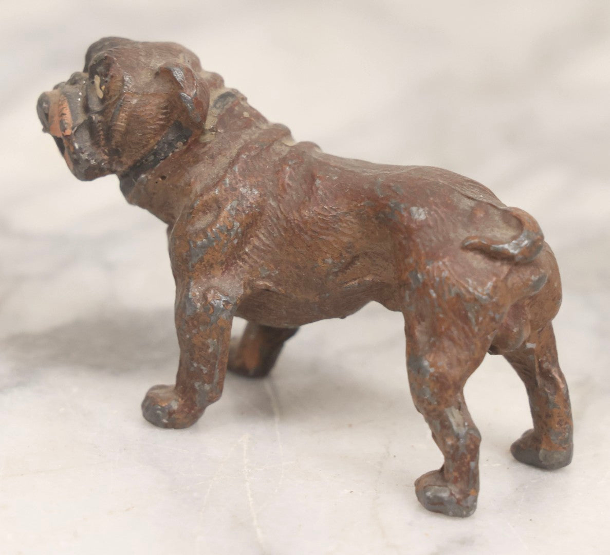 Lot 047 - Antique Cold Painted Metal Bulldog Figurine, Marked Germany, With Original Paint, 2" H