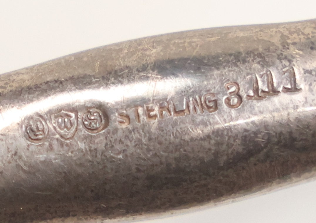 Lot 048 - Vintage Sterling Silver Barbell-Style Baby Rattle, Hallmarked And Marked “Sterling," 3-1/4" L