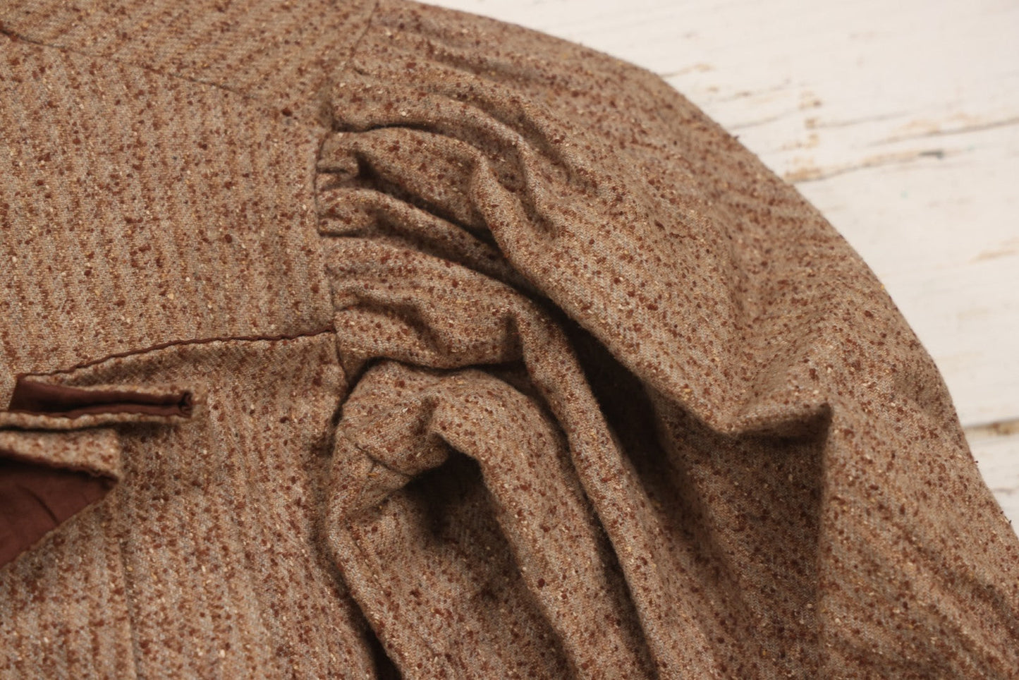 Lot 057 - Antique Edwardian Child's Wool Tweed Dress With Leg-Of-Mutton Sleeves, Size Approximately 4-6 Years