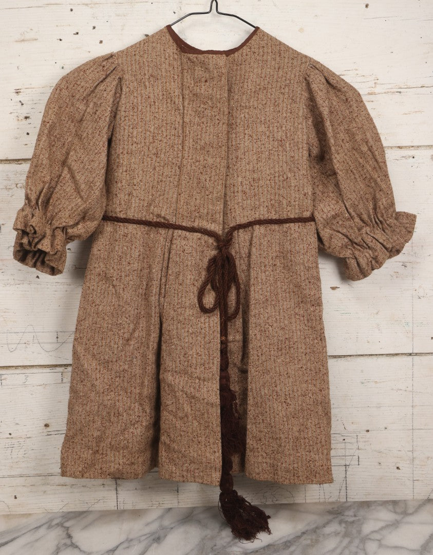 Lot 057 - Antique Edwardian Child's Wool Tweed Dress With Leg-Of-Mutton Sleeves, Size Approximately 4-6 Years