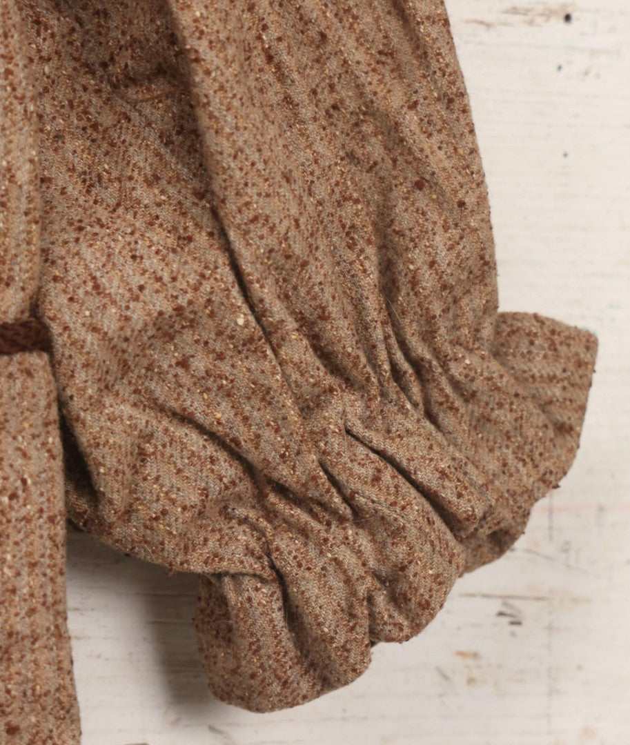 Lot 057 - Antique Edwardian Child's Wool Tweed Dress With Leg-Of-Mutton Sleeves, Size Approximately 4-6 Years