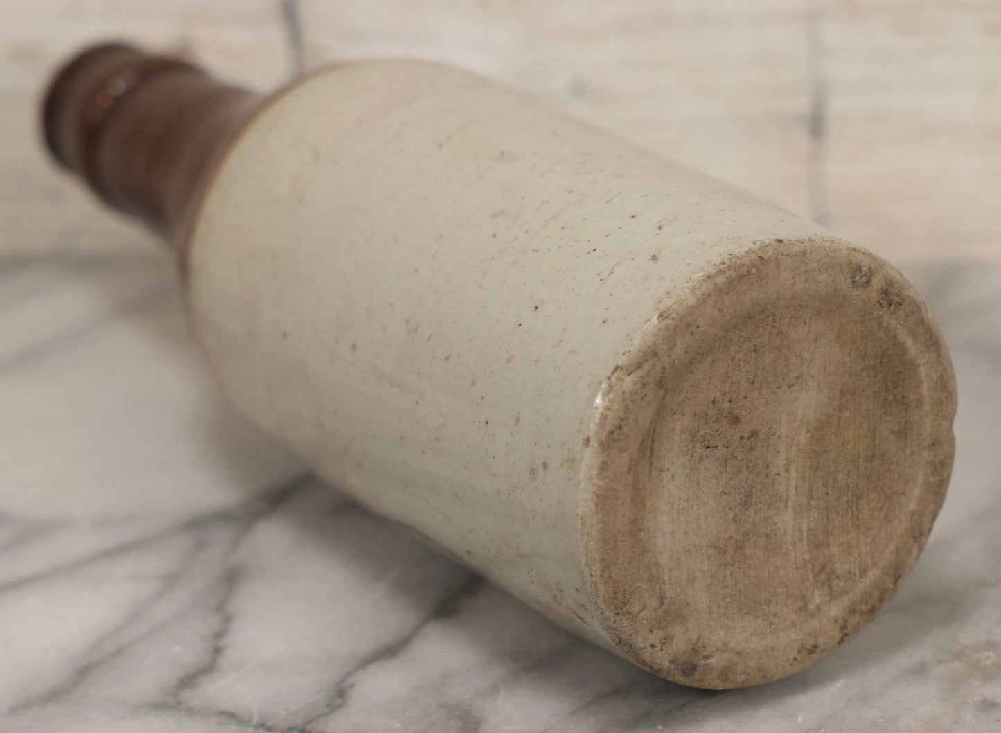 Lot 059 - Pair Of Antique Stoneware Soda Bottles For Dr. Swett's Original Root Beer, Boston, Massachusetts, 8 Fluid Ounces, 7-3/4" H Each