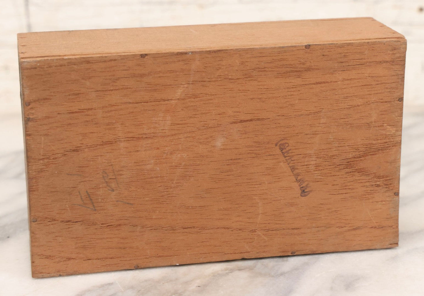 Lot 062 - Antique Wooden Slide-Top Box For The Empress Syringe No. 1 By Whitall Tatum Company With Paper Label, Stamped Germany