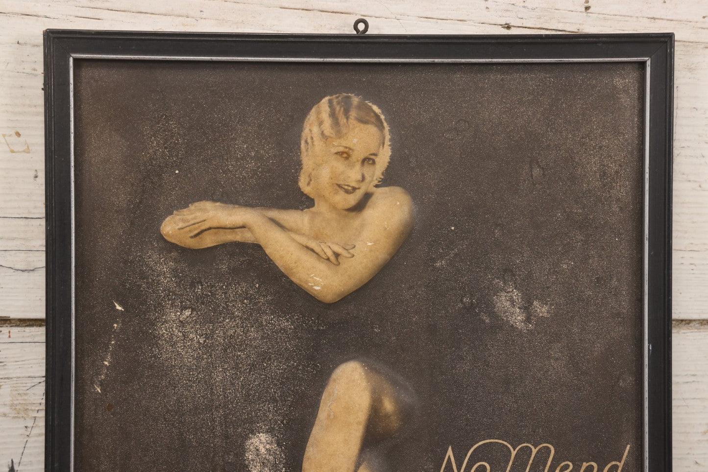 Lot 067 - Antique Framed "Dimensional Advertising" 3D Artwork By Sculpto Photo Studio For “No Mend Silk Hosiery," In Frame, 11" x 14"