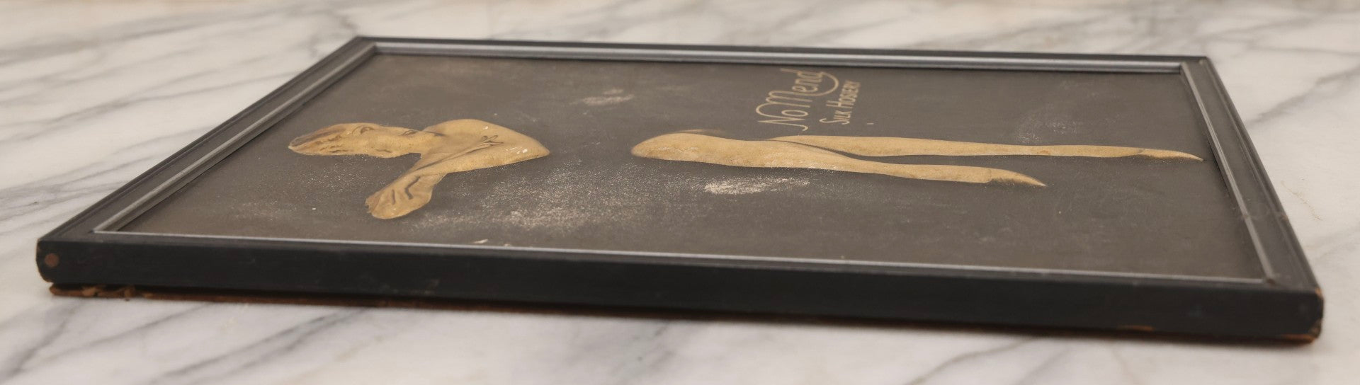 Lot 067 - Antique Framed "Dimensional Advertising" 3D Artwork By Sculpto Photo Studio For “No Mend Silk Hosiery," In Frame, 11" x 14"