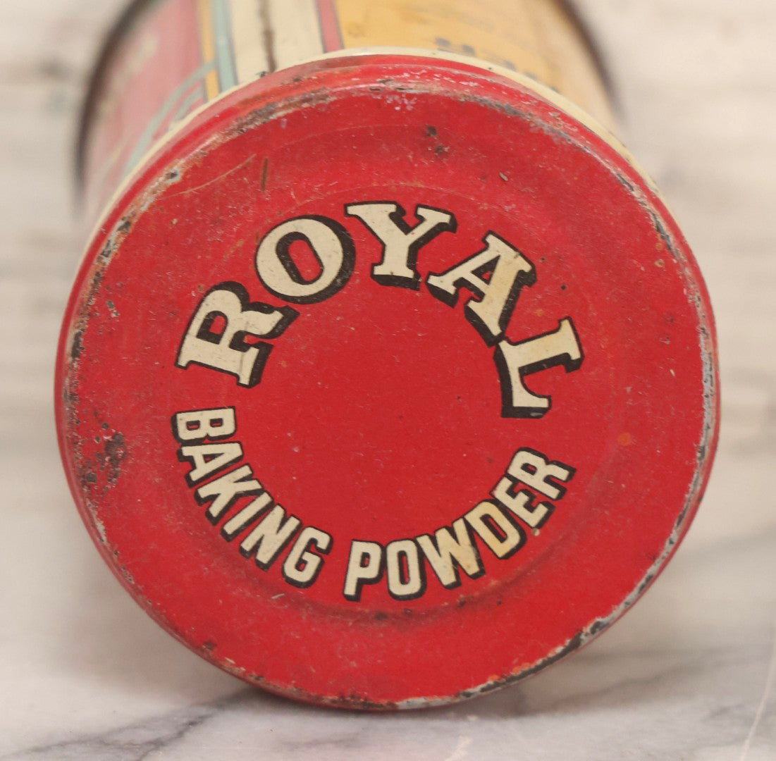 Lot 068 - Pair Of Vintage Advertising Pieces, Including 1938 Royal Baking Powder Tin And Shell Bristle Brush