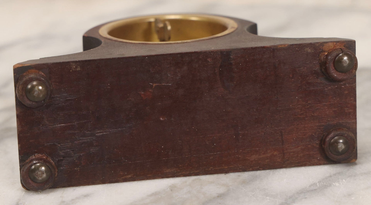 Lot 069 - Antique New Haven Clock Co. Tambour Mantel Clock Awarded For Excellence In Window Trimming, October 1921, The Scholl Mfg. Co., Untested, 3-1/2" H