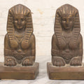 Lot 070 - Pair Of Antique Cast Iron Egyptian Revival Sphinx Form Bookends With Bronze Finish, 6" H Each