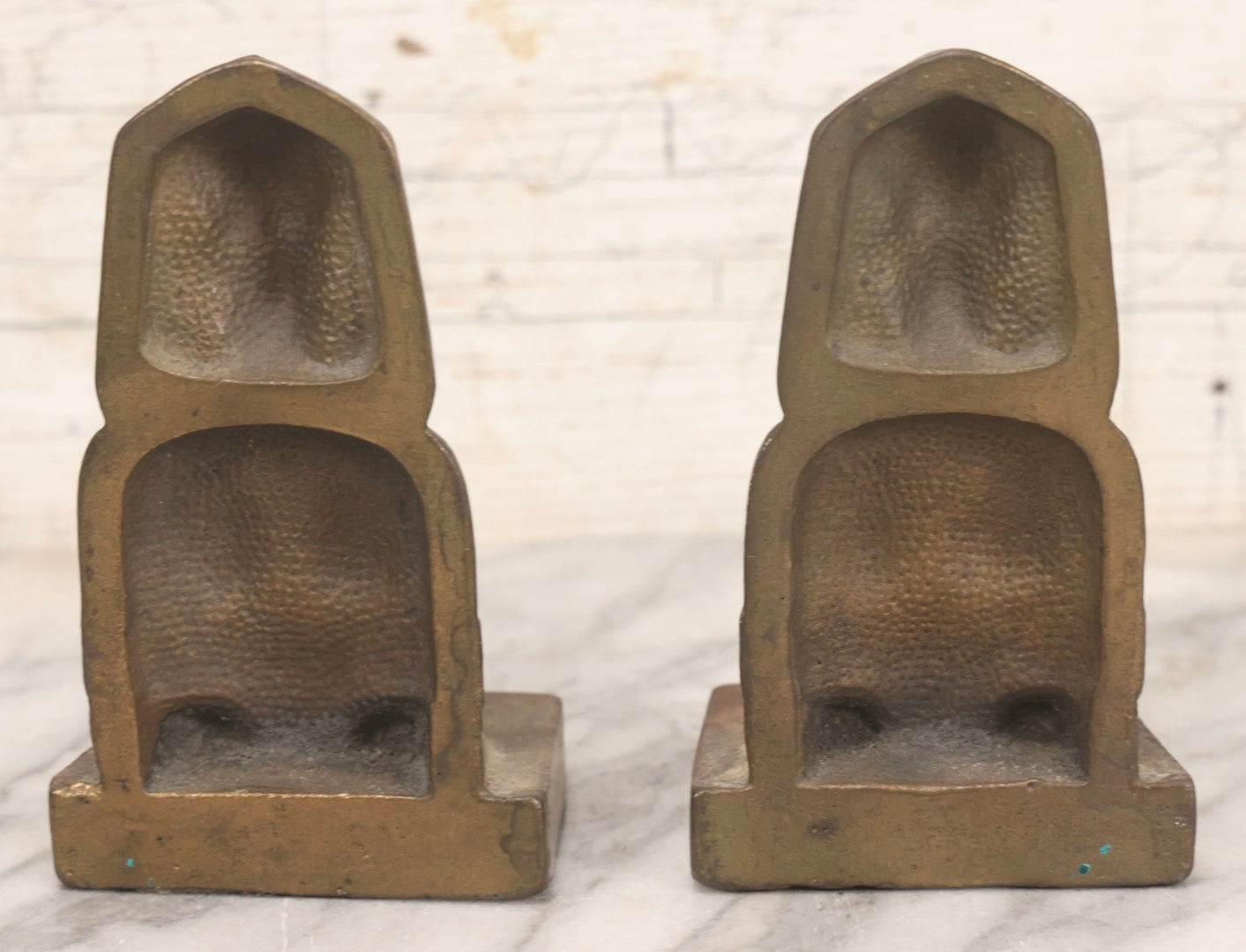 Lot 070 - Pair Of Antique Cast Iron Egyptian Revival Sphinx Form Bookends With Bronze Finish, 6" H Each