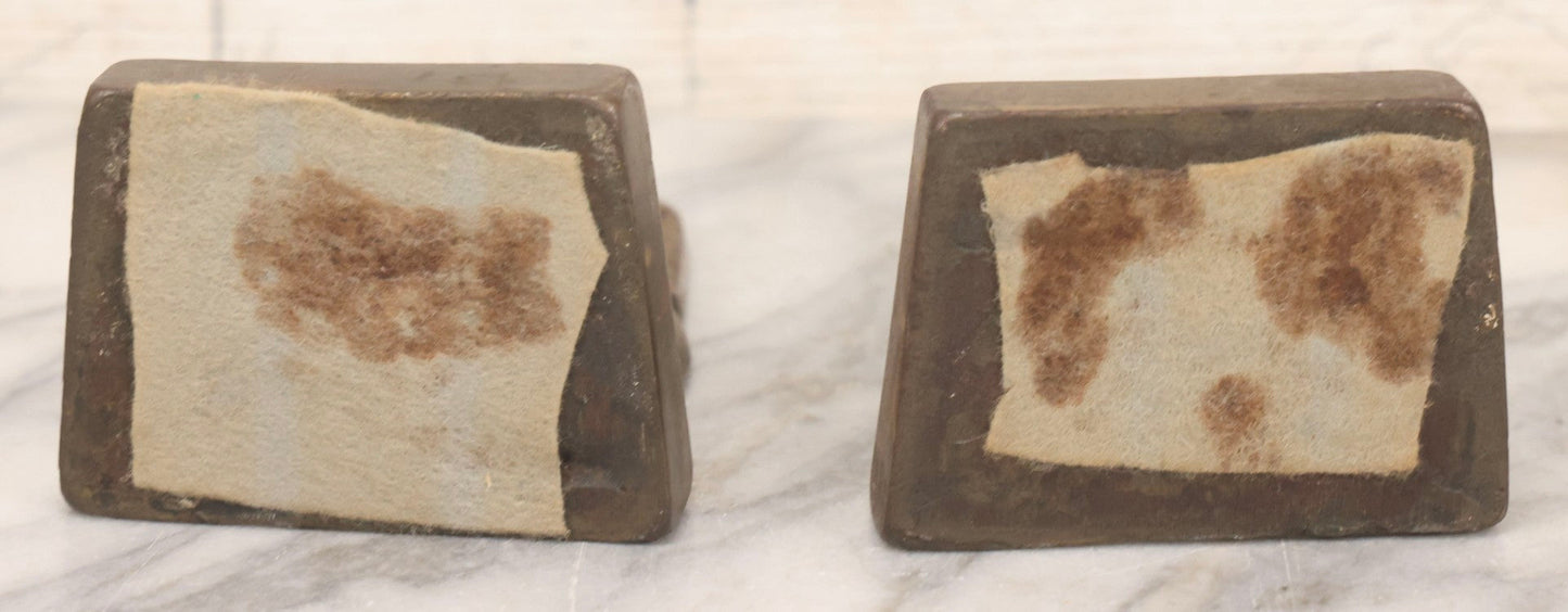 Lot 070 - Pair Of Antique Cast Iron Egyptian Revival Sphinx Form Bookends With Bronze Finish, 6" H Each